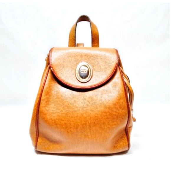 Authentic Christian Dior Brown Leather BackPack Bag - Picture 1 of 10